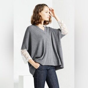 Claudie Pierlot Mania Women Sweater Pullover Wool Cashmere Gray M Quiet Luxury